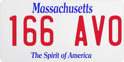 MA license plate 166AV0
