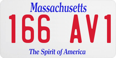 MA license plate 166AV1