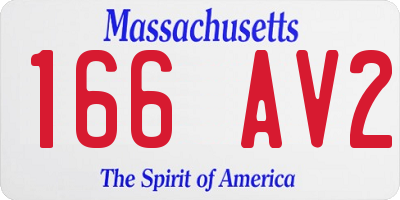 MA license plate 166AV2