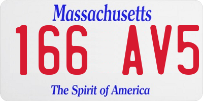MA license plate 166AV5