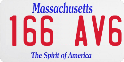 MA license plate 166AV6