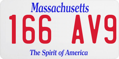 MA license plate 166AV9