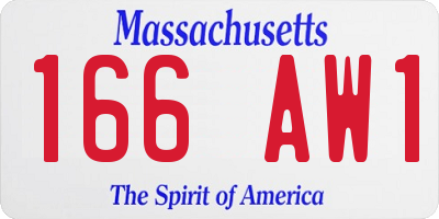 MA license plate 166AW1