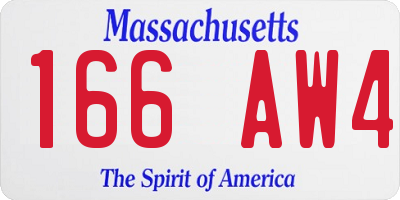 MA license plate 166AW4