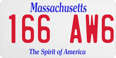 MA license plate 166AW6