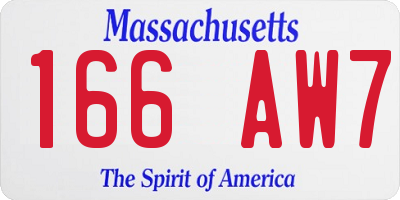 MA license plate 166AW7