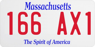 MA license plate 166AX1