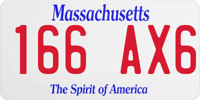 MA license plate 166AX6