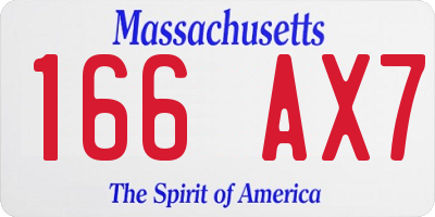 MA license plate 166AX7