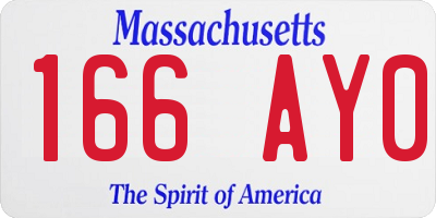 MA license plate 166AY0