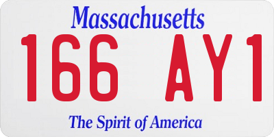 MA license plate 166AY1