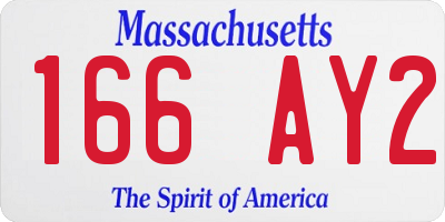 MA license plate 166AY2