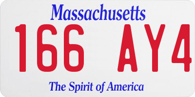 MA license plate 166AY4