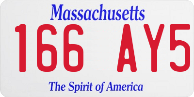 MA license plate 166AY5