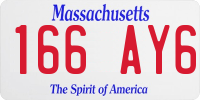 MA license plate 166AY6