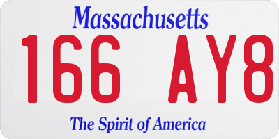 MA license plate 166AY8