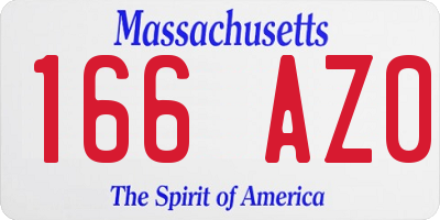MA license plate 166AZ0