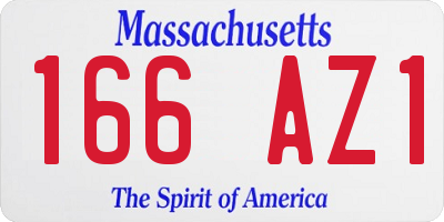 MA license plate 166AZ1