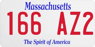 MA license plate 166AZ2