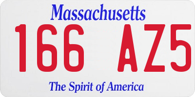 MA license plate 166AZ5