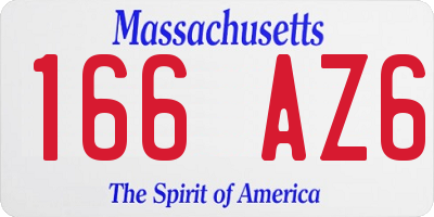 MA license plate 166AZ6