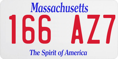 MA license plate 166AZ7