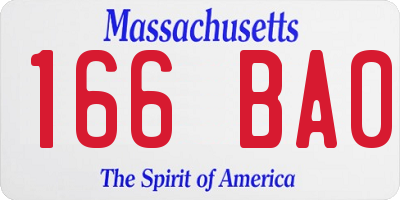 MA license plate 166BA0