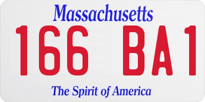 MA license plate 166BA1