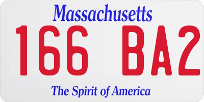 MA license plate 166BA2