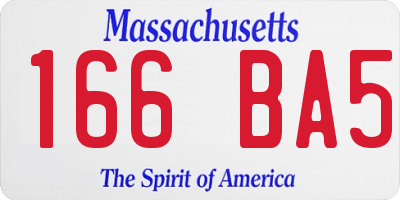 MA license plate 166BA5