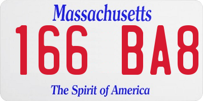 MA license plate 166BA8