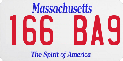 MA license plate 166BA9