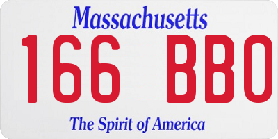 MA license plate 166BB0