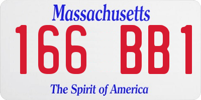 MA license plate 166BB1