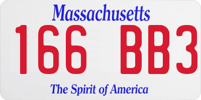 MA license plate 166BB3