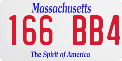 MA license plate 166BB4