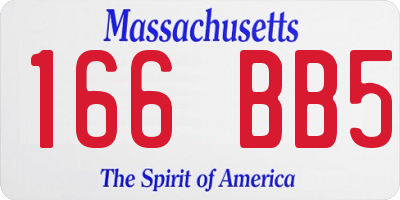 MA license plate 166BB5