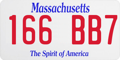 MA license plate 166BB7