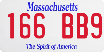 MA license plate 166BB9