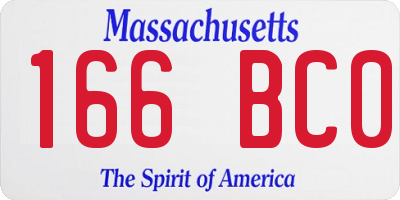 MA license plate 166BC0