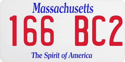 MA license plate 166BC2