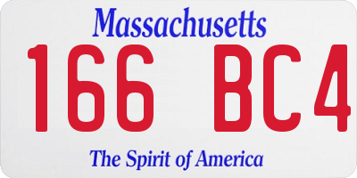 MA license plate 166BC4