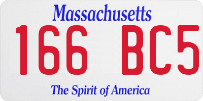 MA license plate 166BC5