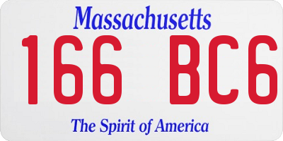 MA license plate 166BC6