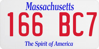MA license plate 166BC7