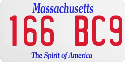 MA license plate 166BC9