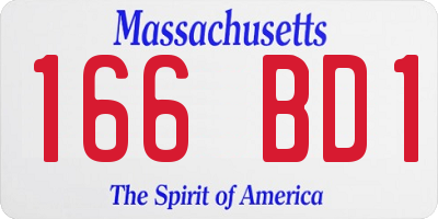 MA license plate 166BD1