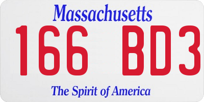 MA license plate 166BD3