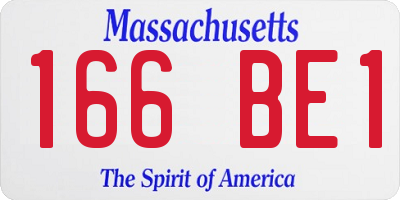 MA license plate 166BE1