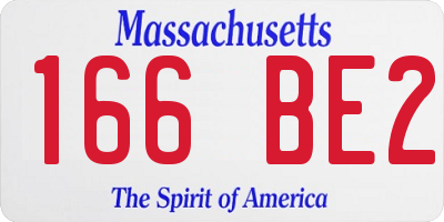 MA license plate 166BE2